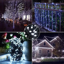 Luz Navideña Solar 100 Led 12mts Recargable Ip67 Blanca Blanco