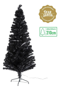 Árbol De Navidad Negro Fibra Óptica 210 Dear Santa