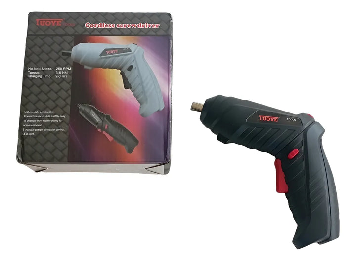 Destornillador Atornillador Eléctrico Inalambrico Recargable Negro