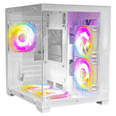 Gabinete Chasis Para Pc Gamer Pecera Argb Blanco + 3 Cooler