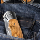Para Hombre - Cuchillo De Bolsillo Plegable Con Mango De Mad