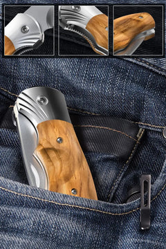 Para Hombre - Cuchillo De Bolsillo Plegable Con Mango De Mad