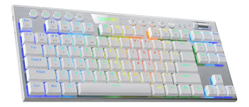 Teclado Gamer Inalámbrico Redragon Horus K621w Tkl Blanc Rgb Idioma Español Latinoamérica Color Del Teclado Blanco