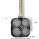 Sartén multiusos 3 en 1 con separadores para huevos y hamburguesas, color gris
