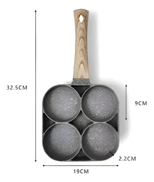 Sartén multiusos 3 en 1 con separadores para huevos y hamburguesas, color gris