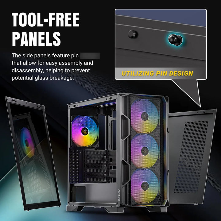 Antec Ax1000 Argb 4 Ventiladores Argb Pwm De 0.157 X 5.512