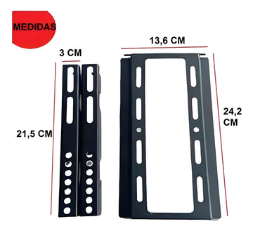 Soporte Led Lcd Base Para Pared Tv De 14 A 42 Pulgadas Color Negro