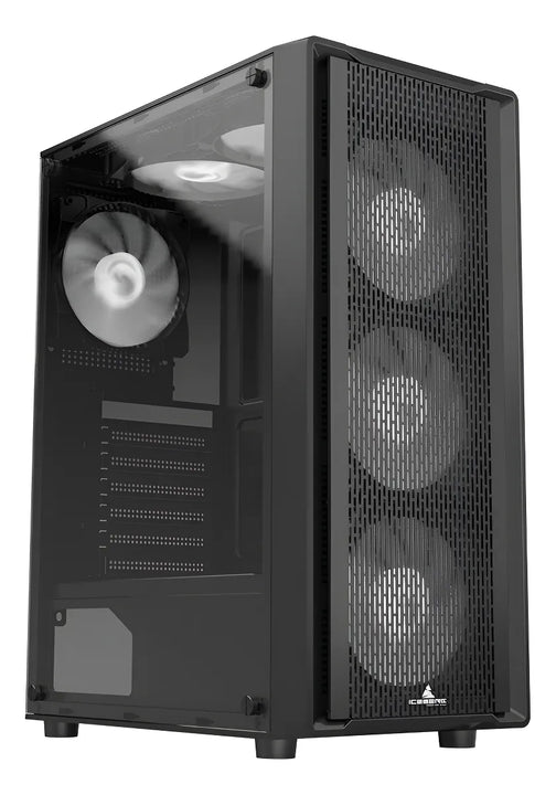 Gabinete Gamer Iceberg Flow C Dark Edition 6 Fans No Led Col Negro