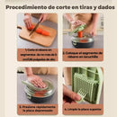 Picador Verduras Rallador Multifuncional Mandolina 13 Piezas Verde Claro