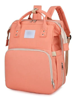 Mochila Bolso Maternal Bebé Cuna Gran Capacidad Impermeable Color Salmón