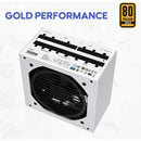 Fuente De Poder 1000w Atx 3.1, Pcie 5.1, 80+ Gold Vetroo Blanco