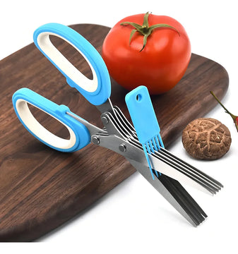 Tijeras de cocina con 5 cuchillas para cortar ensaladas, hierbas y condimentos