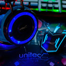 Combo Gamer 4 En 1 Unitec Km18 Rgb Negro/azul
