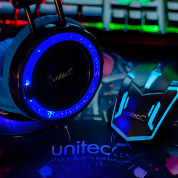 Combo Gamer 4 En 1 Unitec Km18 Rgb Negro/azul