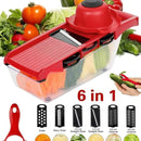 Mandoline Slicer 6en1 Cortadora De Verduras Rallador Cocina Rojo