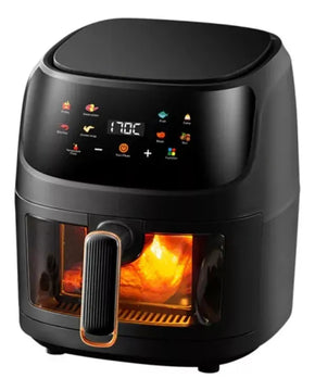 Freidora De Aire 8 Litros Sin Aceite Grande Air Fryer Negro Y Blanco