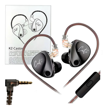 Audífonos Kz Castor Improved Bass Con Microfono Negro
