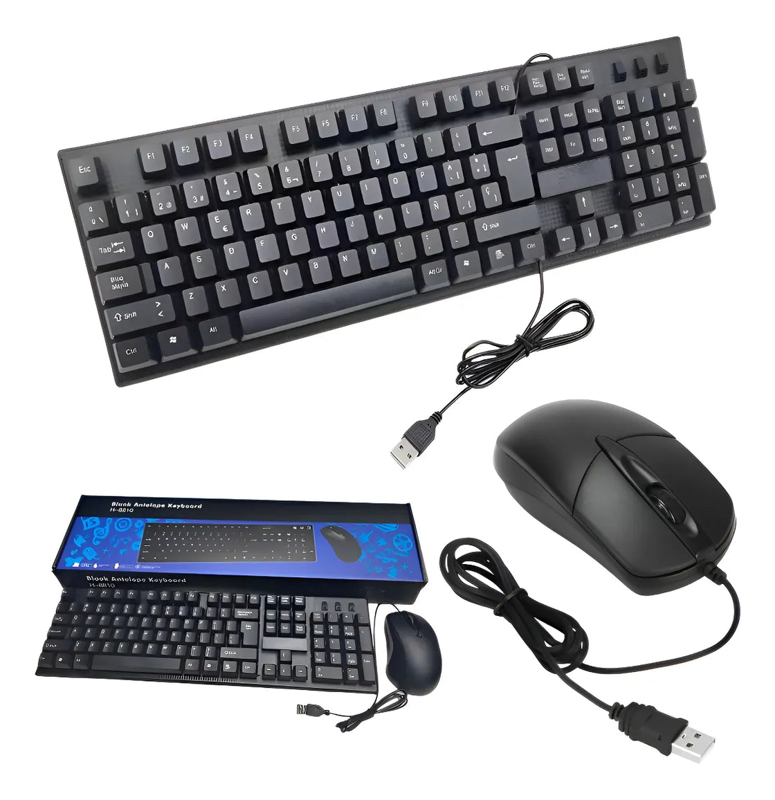 Teclado Y Mouse Usb En Combo H-8810 Alambrico Negro