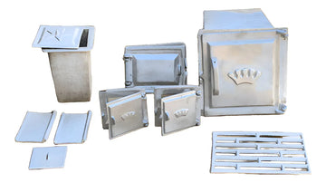 Estufa Leña /herrajes En Aluminio Fundido Plateado