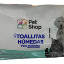 120 Pañitos Humedos Mascota Aloe Pet Shop Sin Irritacion No Aplica Unica