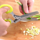 Tijeras De Cocina 5 Hojas Vegetales Papel Rapidez