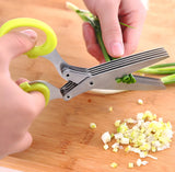 Tijeras De Cocina 5 Hojas Vegetales Papel Rapidez