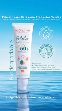 Antisolar Bloqueador Protector Solar Natural Mate Orgánico Mineral Sin Químicos Sin Olor No Comedogénico Piel Grasa Sensible Hipoalergénico Facial Para La Cara Bebés Econativa By Natural Conexion 80mL