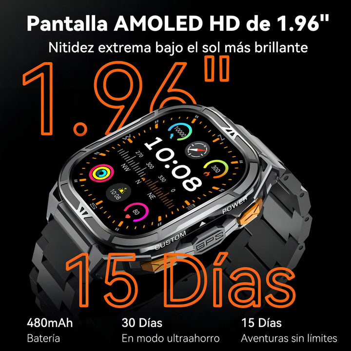 Cubot Smartwatch Reloj Inteligente Gt3 Gps Llamada Impermeable 50m 1.96'' Gris