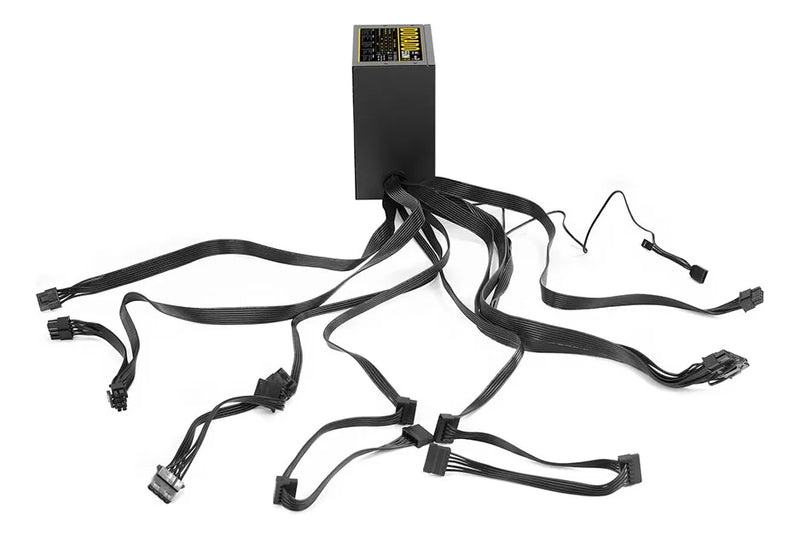 Fuente De Poder Gamer Aerocool Dorado 750w 80 Gold Argb Color Negro