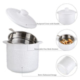 Bstkey Recipiente De Grasa De Tocino De Ceramica Con Colador