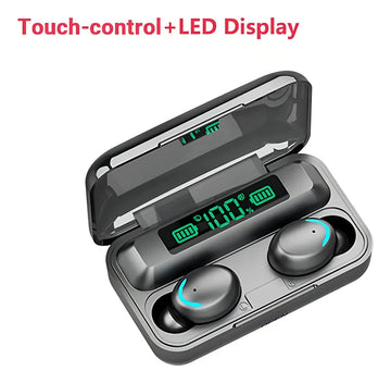 Audifonos Bluetooth Inalambricos Tactiles Led Tws F9-5 Color Negro