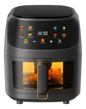 Freidora De Aire 8 Litros Sin Aceite Grande Air Fryer Negro Y Blanco
