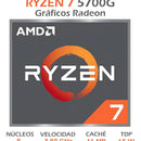 Procesador AMD Ryzen 7 5700G 100-100000263BOX de 8 núcleos y 4.6GHz de frecuencia con gráfica integrada