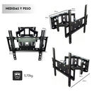 Soporte Tv Pared Doble Brazo 40-80 Pulgadas Vesa Articulado Color Negro
