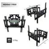 Soporte Tv Pared Doble Brazo 40-80 Pulgadas Vesa Articulado Color Negro