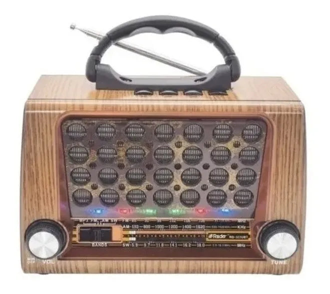 Radio Retro Am Fm Parlante Usb Portátil Bluetooth Recargable