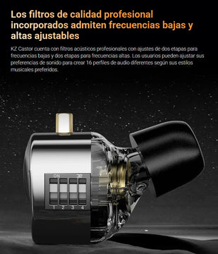 Audífonos Kz Castor Improved Bass Con Microfono Negro