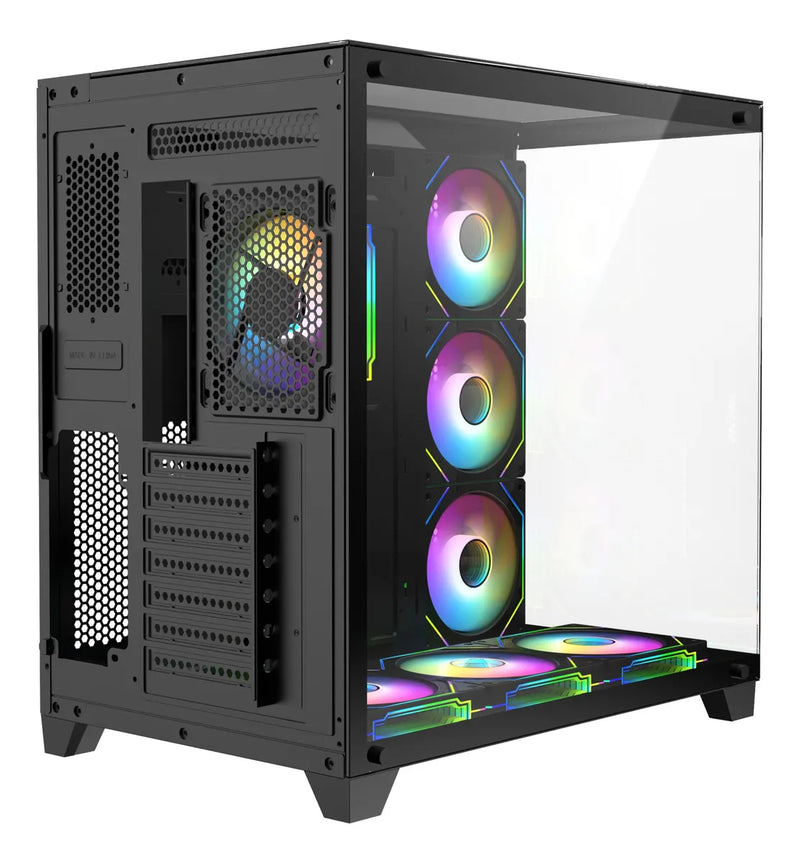 Chasis Gabinete Gamer Crystal Cube Xl Negro X7 Fan Argb