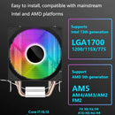 Fan Cooler Disipador Rgb Amd Intel 2 Tubos Ventilador Pc