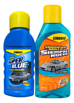 Shampoo Brillo Simoniz Siempre Nuevo 500ml Y Cera Superblue