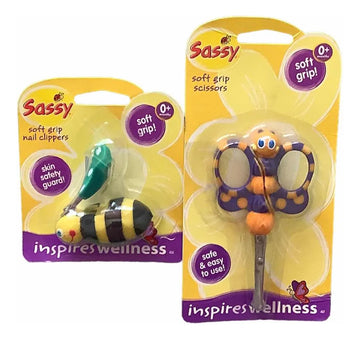 Cortauñas Abejita Y Tijeritas Mariposita Bebe Y Niños Set Amarillo Y Negro