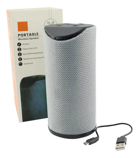 Parlante Bluetooth Ocean Entradas Usb, Auxiliar Y Micro Sd Negro - Gris
