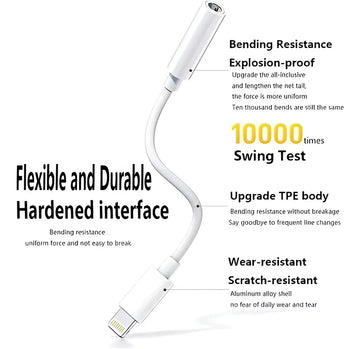 Adaptador Auriculares Para iPhone Lighting A 3.5mm Color Blanco