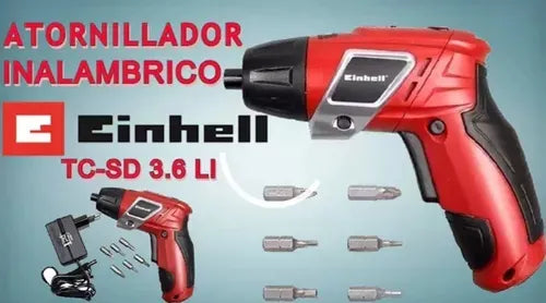 Atornillador Inalámbrico Destornillador Einhell 3,6v 200rpm Rojo
