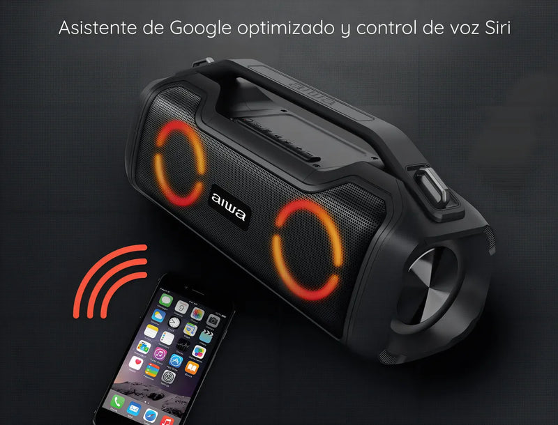 Parlante Aiwa AWS700BT portátil con bluetooth waterproof negra