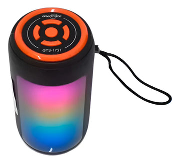 Parlante Bocina Portátil Bluetooth Cilíndrico Luz Led Negro
