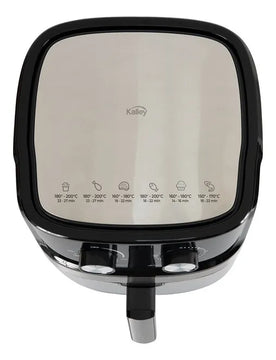 Freidora Aire Air Fryer Multifuncional Kalley Grande 6.3 Lt. Negro/plateado