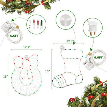 Luces Navideñas Para Ventanas, Set De 4 Luces Led Decorativa