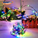 Luces Navideñas Luz Led Solar 50m Control Navidad Guirnalda Multicolor