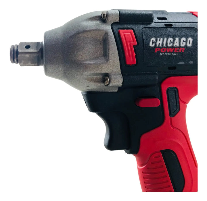 Pistola De Impacto Inalámbrica Cuadrante 1/2 21v Chicago Rojo 60